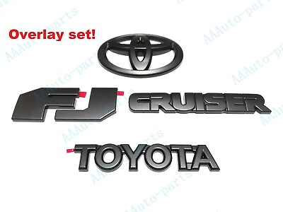 #ad Rear Door Logo Overlay Badge Emblem For Toyota FJ Cruiser 2007 2015 Matte Black $74.50