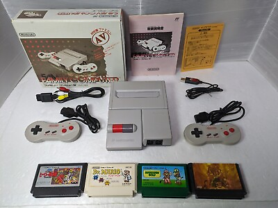 #ad New Famicom Console AV NES HVC 101 Dr. Mario Goonies Japan Box Manual $189.00