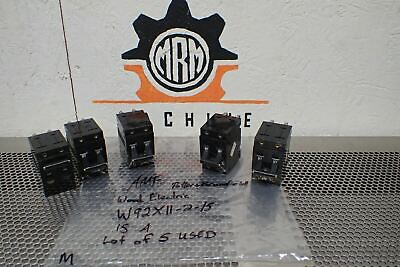 #ad Potter amp; Brumfield W92X11 2 15 Circuit Breakers 15A 250VAC Used Lot of 5 $49.99