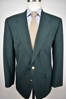 #ad 1976 1994 Jack Nicklaus Solid Green Wool Two Button Sport Coat Size: 42R $74.00
