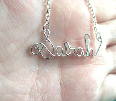 #ad Name necklace wire Letters Personalized Gift silver Necklace Ankle Bracelet UK GBP 11.00