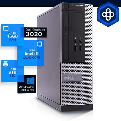 #ad Dell Desktop Computer PC I5 up to 16GB RAM 3TB SSD HDD Windows 10 Pro WiFi BT $151.99
