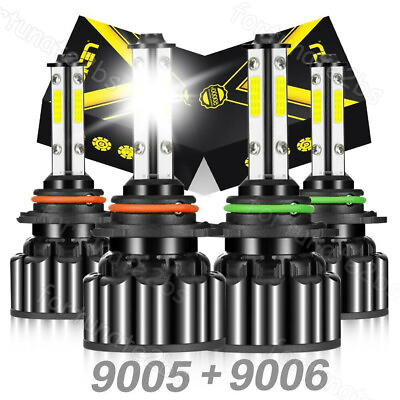 #ad 4SIDE 90059006 LED Combo Headlight Kit COB 440W Light Bulbs High Low Beam 6000K $17.50