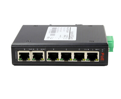 #ad Industrial Gigabit 4 Port PoE Switch 2 Uplinks Unmanaged Din Rail POE Switch $39.99