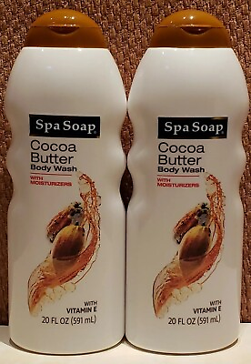 #ad Lot 2 Bottles Spa Soap 20 Oz Cocoa Butter With Vitamin E Moisturizing Body Wash $14.99