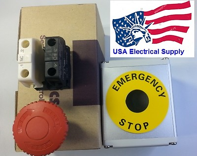 #ad Red Emergency Stop Push Button Switch Station 1NO 1NC 110 250VAC 10A $40.28