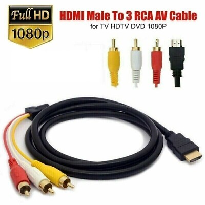 #ad #ad 5FT NEW HDMI Male To 3 RCA Video Audio AV Transmitter Adapter Cable HDTV 1080 $4.95