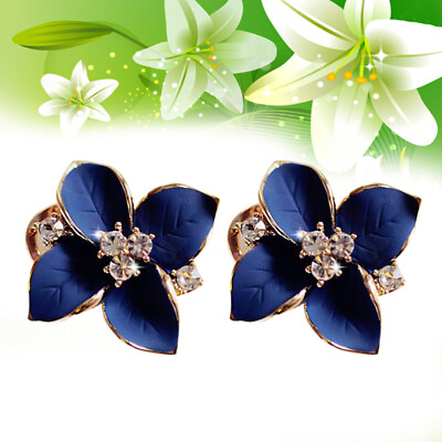 #ad Happyyami Blue Camellia Floral Earrings for Women $8.75