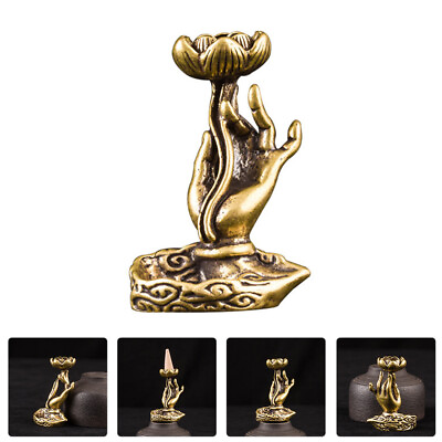 #ad Aroma Censer Buddha Lotus Incense Statue Decor Pond Bronze Holder Aromatic $9.49