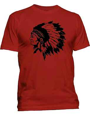 #ad New Men#x27;s Black Hawk Indian Chief T Shirt Native American Athletic Sports Tee $17.99