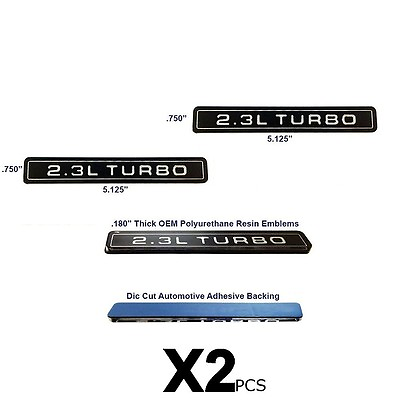 #ad NEW 2.3L Turbo Interceptor Style Emblem Polyurethane Resin Emblem Decal 4pc Set $14.99