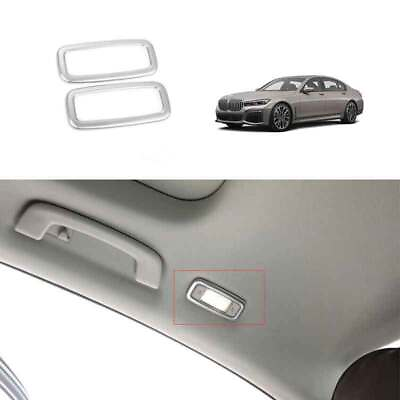 #ad Matte Silver Rear Reading Lamp Frame Cover Trim 2PCS For BMW 7 Series 2016 2022 $25.74