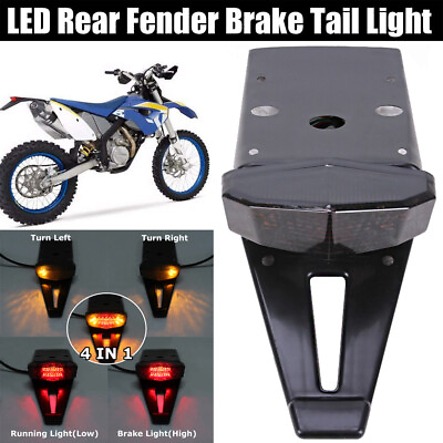 #ad #ad Dirt Bike LED Rear Fender Brake Tail Light Turn Signal Off road Enduro Universal $14.05