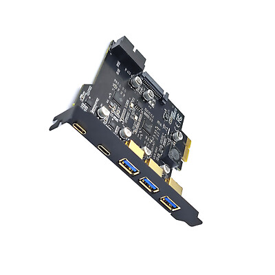 #ad PCI E USB3.0 2 Type A Expansion Card 3 Type C Adapter 19Pin For Windows 7 8 10 k $27.53