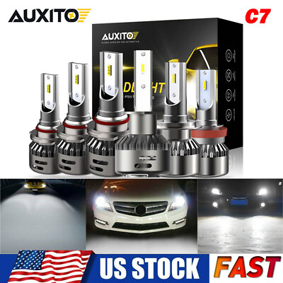 #ad C7 AUXITO 9005 9006 H11 9012 H1 H7 H8 LED Headlight Bulbs 9000LM High Power 48W $19.99