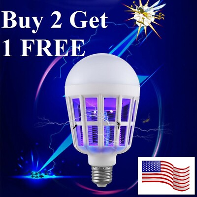 #ad 15W E26 27 Light Zapper LED Lightbulb Bug Mosquito Fly Insect Killer Bulb Lamp $7.99