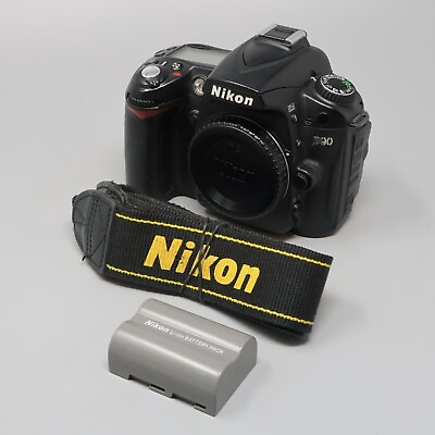 #ad Nikon D D90 12.3MP DSLR Camera Black Body Only 30K Clicks $159.00