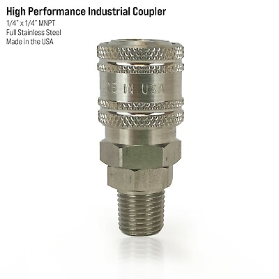 #ad High Performance Air Hose Fittings 1 4quot; Stainless Steel Quick Coupler Plug I M $43.19