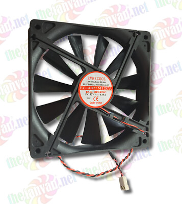 #ad Evercool 140mm x 25mm Ball Bearing Power Supply Fan 2 Pin CONNECT EC14025M12CA 2 $14.89