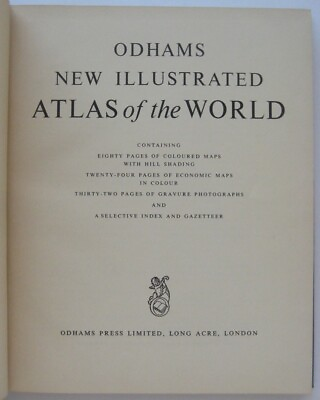 #ad ODHAMS NEW ILLUSTRATED ATLAS OF THE WORLD Color Maps by George Philip amp; Son 1956 $19.99