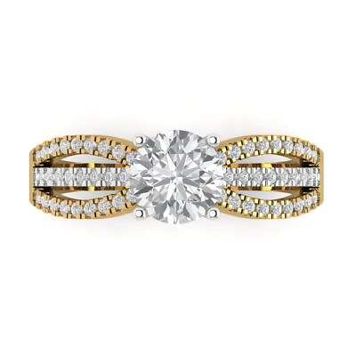 #ad 1.25 ct Round Cut Simulated Diamond 18k Yellow White Gold Wedding Bridal Ring $537.69