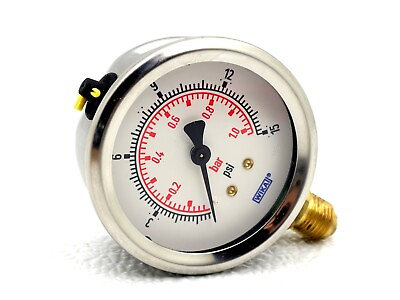 #ad Wika Pressure Gauge 15 PSI BAR G1 4B LM Type 212.53 2.5quot; 52743100 *New Open Box* $16.95