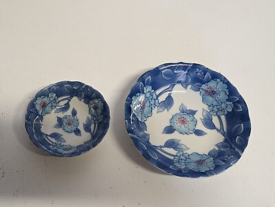 #ad Rare Chinese Two Hand painted Bowls 1800 Qing Era $10.00
