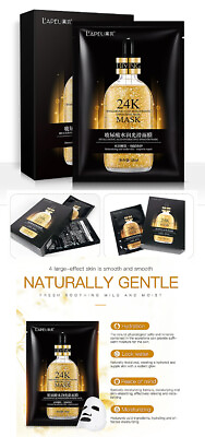 #ad 10PC 24K Gold Facial Mask Anti Anti wrinkle Aging Skin Hydrating BEAUTY MASK $26.99