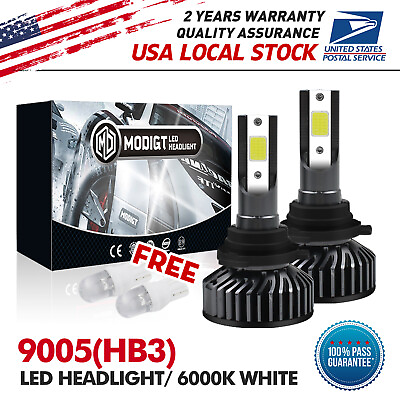 #ad 9005 HB3 LED Headlight Bulbs 120W 20000LM Super Bright White High OR Low Beam $9.99