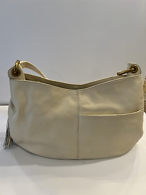 #ad HOBO Soft Leather Shoulder Bag w Outside Pocket amp; Tassel Purse Handbag $82.50