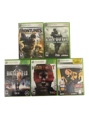 #ad Xbox 360 Game Lot Front Lines Fuel Of WarCall Of Duty Modern War FareHomefront $19.95