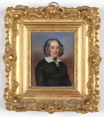#ad Joseph Spelter b.ca.1805 quot;Female Portraitquot; Fine Miniature on Porcelain 1846 $1380.00