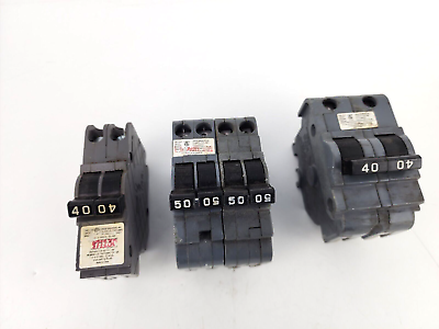 #ad Lot 4pcs Used Unique Breakers UBIF Circuit Breakers 2 Pole 40A 50A $24.99