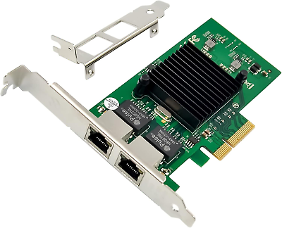 #ad Dual Port Pcie X4 Gigabit Network Card 1000M PCI Express Ethernet Adapter Wit... $51.04