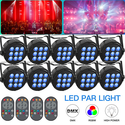 #ad 10PCS 135W 9 LED PAR Can Stage Light Disco Wash Party Bar Light Show RGBW DMX $209.99
