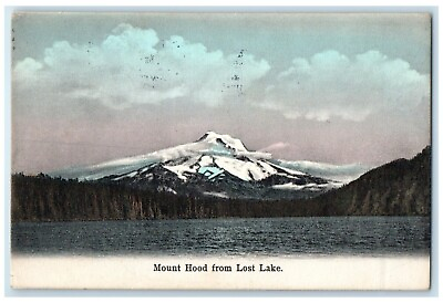 #ad 1909 Mount Hood From Lost Lake Mountain River Portland Oregon Vintage Postcard $14.98
