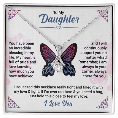 #ad To My Daughter Necklace Butterfly Gift For Daughter From Dad Birthday Gift $23.99