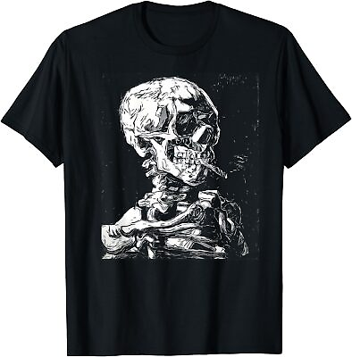 #ad NWT Skull With Cigarette Skeleton Horror Unisex T Shirt $20.99