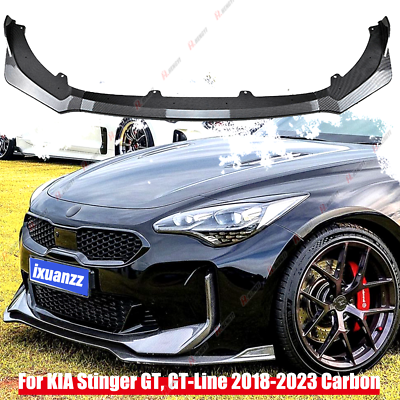 #ad For KIA Stinger 2018 24 2021 2022 Carbon Fiber Look Front Bumper Spoiler Lip Kit $72.99