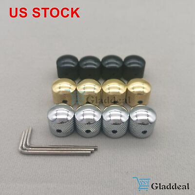 #ad 4Pcs Dome Knob Volume Tone Control Knobs with Inner Hexagon Spanner Guitar Bass $8.19