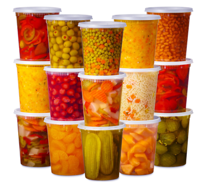#ad 24 Pack 32 Oz Plastic Deli Containers with Lids Food Storage Containers $20.95