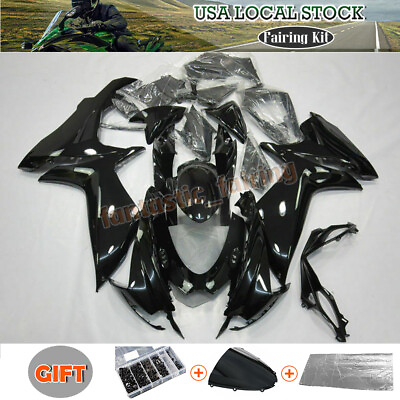 #ad Gloss Black Fairing Kit For Suzuki GSXR600 GSXR750 2011 2023 ABS Bodywork Bolts $359.01