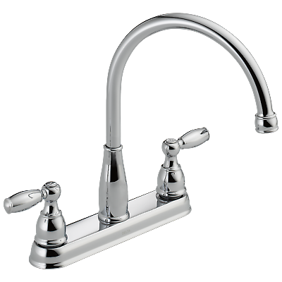 #ad Delta Foundations Two Handle Kitchen Faucet in Chrome Certified Refurbished $47.40
