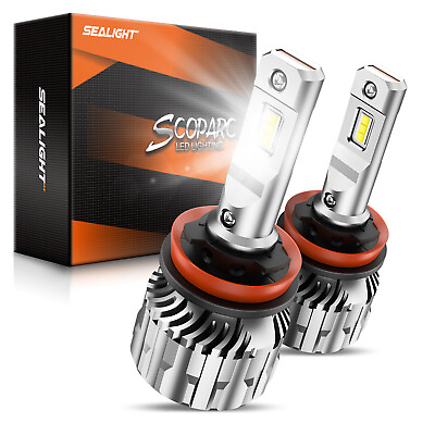 #ad SEALIGHT H11 LED Headlight Kit Low Beam Bulb Super Bright 6500K White 20000LM $39.99
