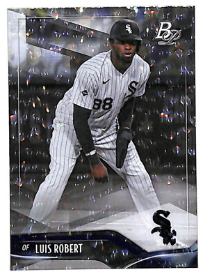 #ad 2021 Bowman Platinum #94 Luis Robert CRACKED ICE parallel card White Sox $1.99