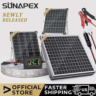#ad SUNAPEX 15W 25W 50W Solar Battery Charger Maintainer with MPPT Charge Controller $89.99