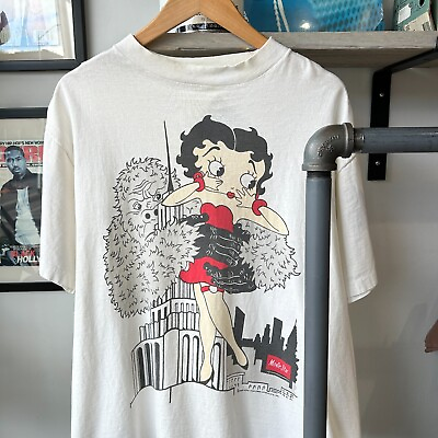 #ad VINTAGE 90s Betty Boop amp; The Beast Movie Star Cartoon T Shirt sz L Adult $200.00