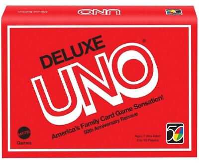 #ad Deluxe UNO America’s Family Card Game Sensation 50th Anniversary Reissue NEW $11.00