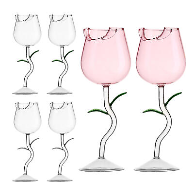 #ad Rose Wine Glass Flower Rose Heat Resistant Champagne Glasses Drinking Supplies $13.94