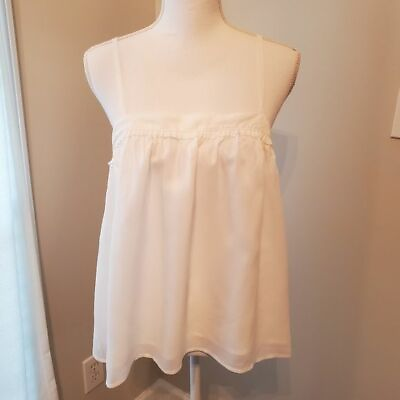 #ad A New Day Small White Baby Doll Blouse Adjustable straps $15.99